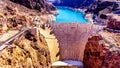 Frontal View of the Hoover Dam from the Mike O`CallaghanÃÆÃÂ¢ÃÂ¢Ã¢â¬Å¡ÃÂ¬ÃÂ¢Ã¢âÂ¬ÃâPat Tillman Memorial Bridge Royalty Free Stock Photo